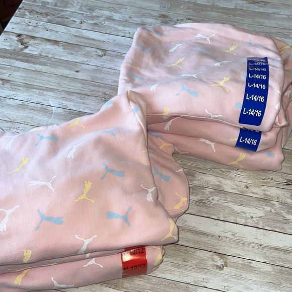 PUMA Youth Hoodie Sweatshirt Pink W/Yellow Blue White Cat Logo All Over NWT Kids - Picture 9 of 11